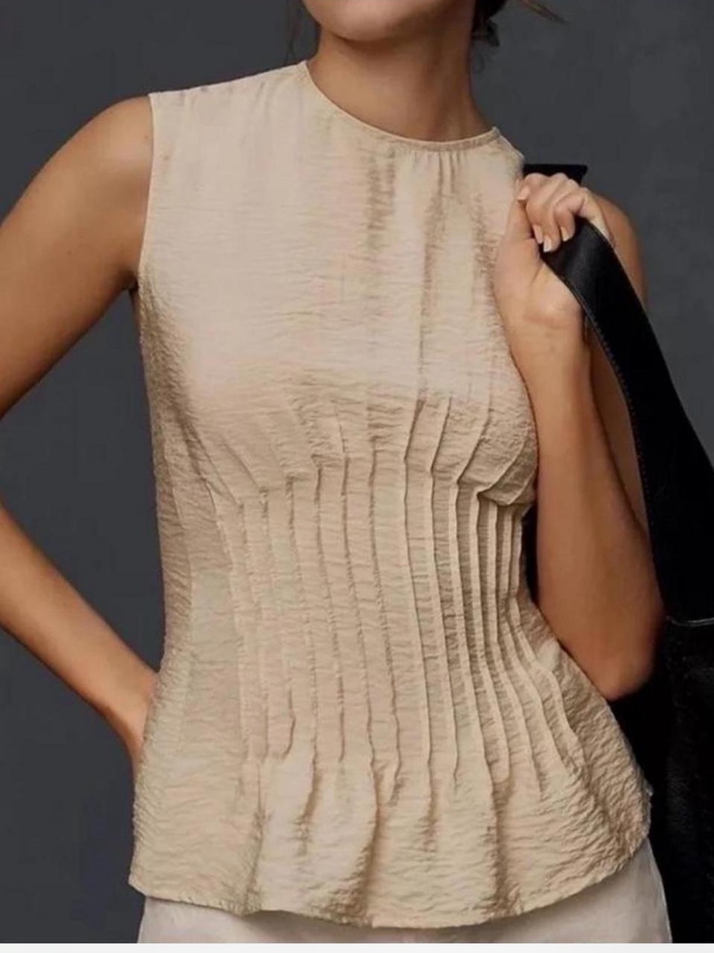 Anthropologie Della Pleated Shell Top NWT